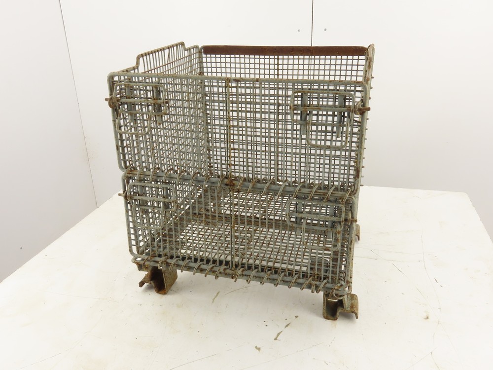 Miniature Collapsible Folding Stackable Industrial Wire Baskets 18"x20"x16"