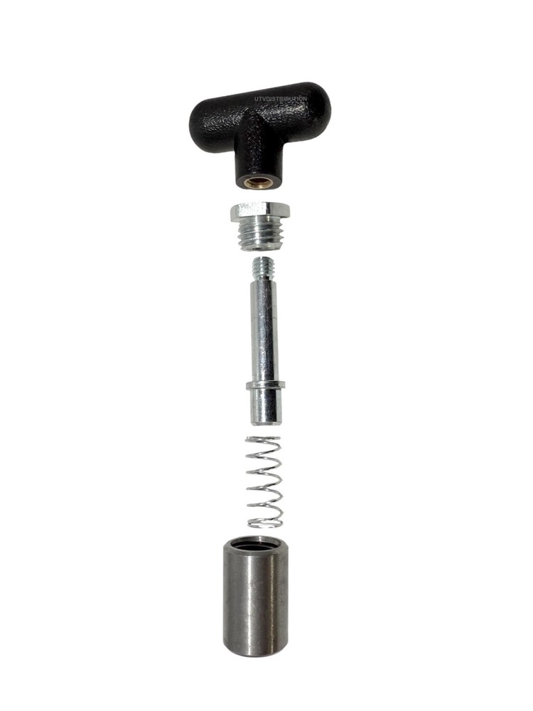 T Handle Spring Loaded Pull Pop Pin 1/2" Tip Steel Body with Red ABS Handle