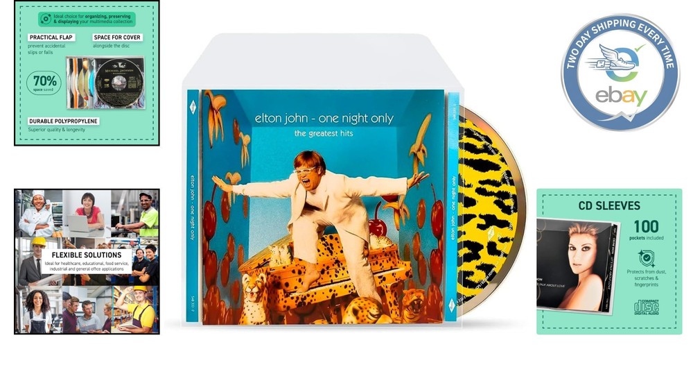 Durable 100 CD Sleeves with Secure Closure - Ultimate Space-Saving Solution