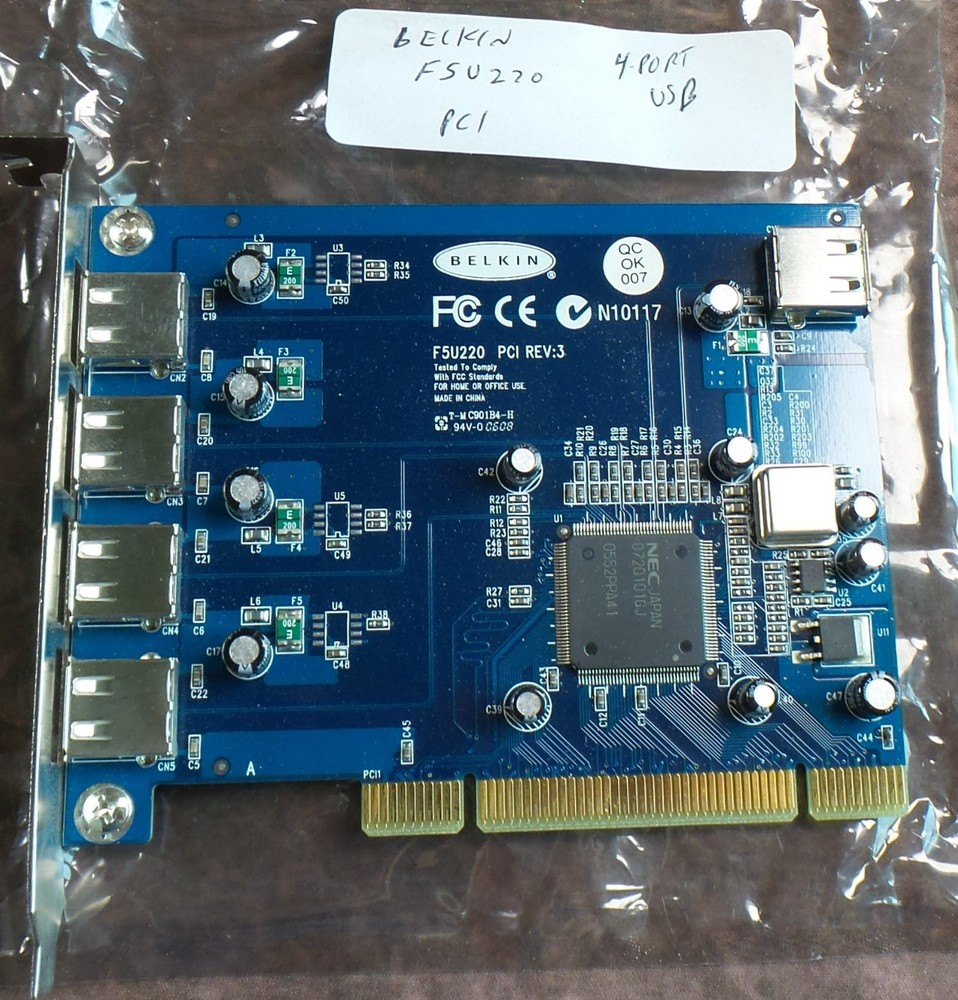 Belkin F5U220 REV 3 USB 2.0 PCI Interface Card 5 Port