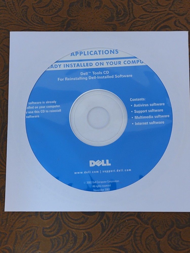 Vintage 2002 Dell Tools CD - Reinstalling Dell Tools System Software P/N 7Y053 ი