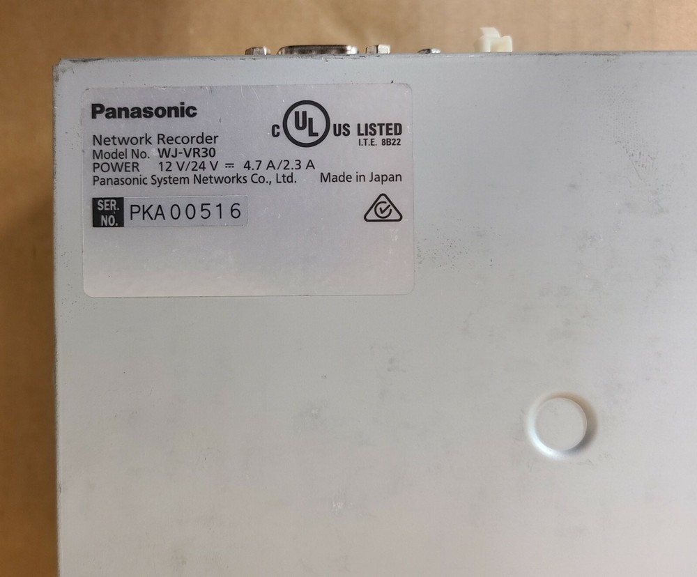 Panasonic Arbitrator Video Processing recording Ant + Key & Power Cable WJ-VR30