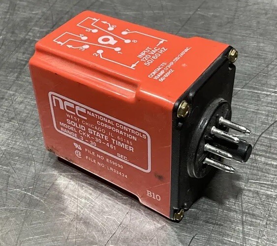 NCC SOLID STATE TIMER MODEL CKK-30-461 RANGE 0.3 - 30 sec. DPDT, 120VAC Used