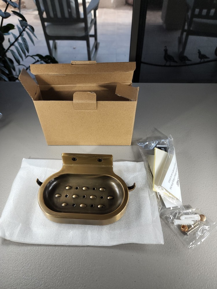 Bronze Wall Mounted Soap Dish w/ Hooks and Hardware