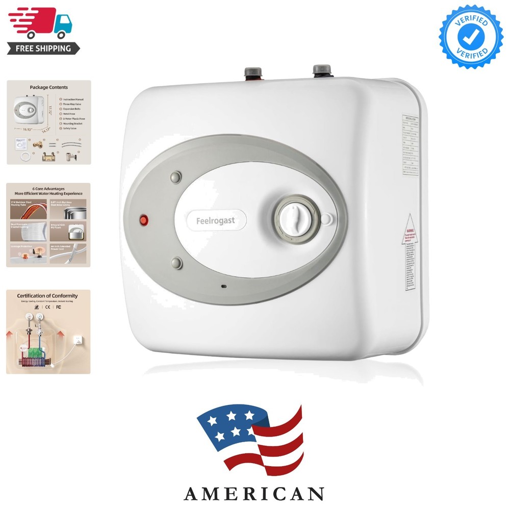 Electric Tank Water Heater-8 Gallon Under Sink Instant Hot Water for RV, Camp...