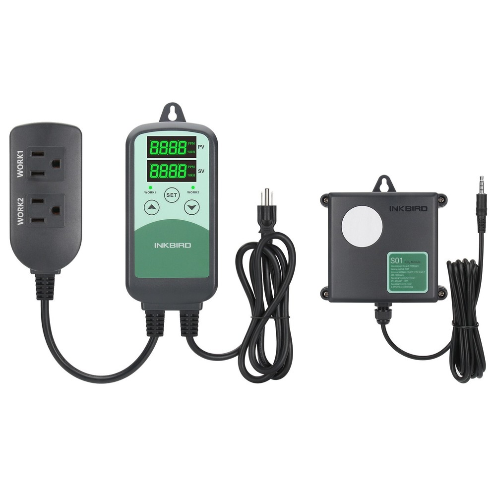 Digital CO2 Temperature Controller Monitor Environmental Control Hydroponics Fan