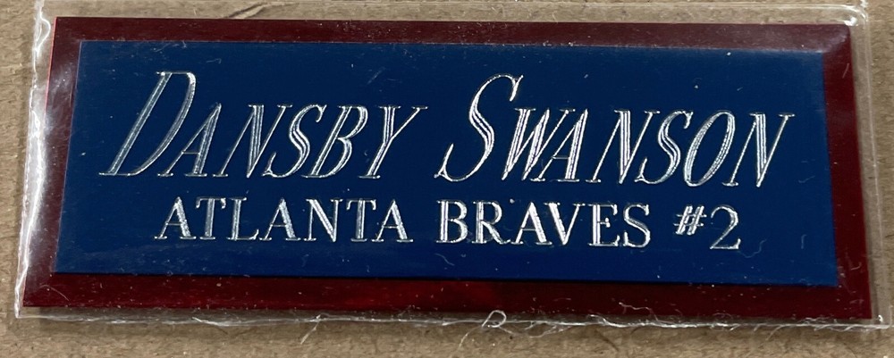 DANSBY SWANSON BRAVES NAMEPLATE FOR AUTOGRAPHED Signed Baseball Display CUBE