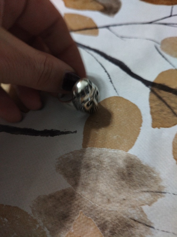 Unisex 925 Silver Skull Ring Size 17