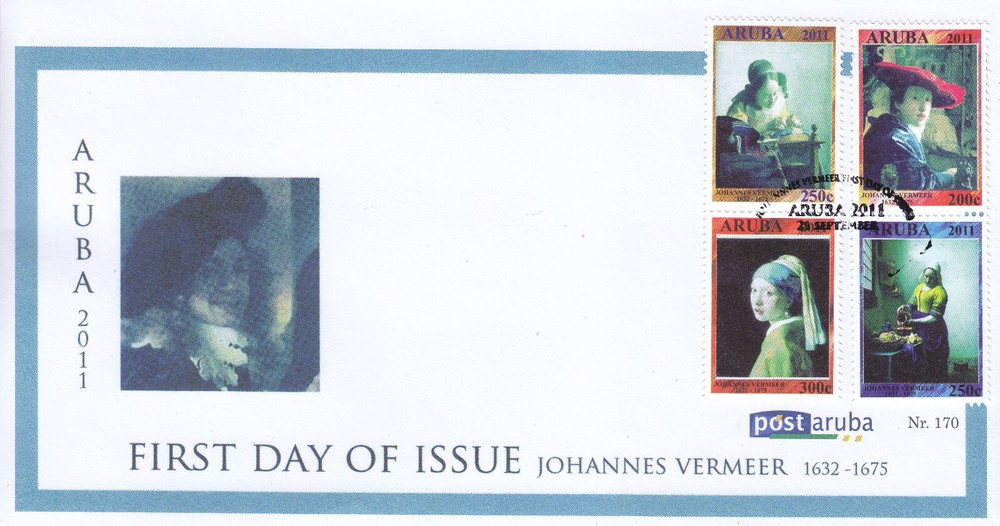 Arubu Issue FDC 2011 (170) Painter Vermeer