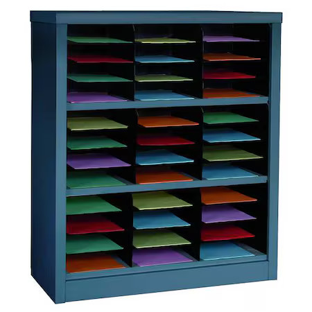 Horizontal Literature Organizer 36 Compartments, Gray, 5Cry3