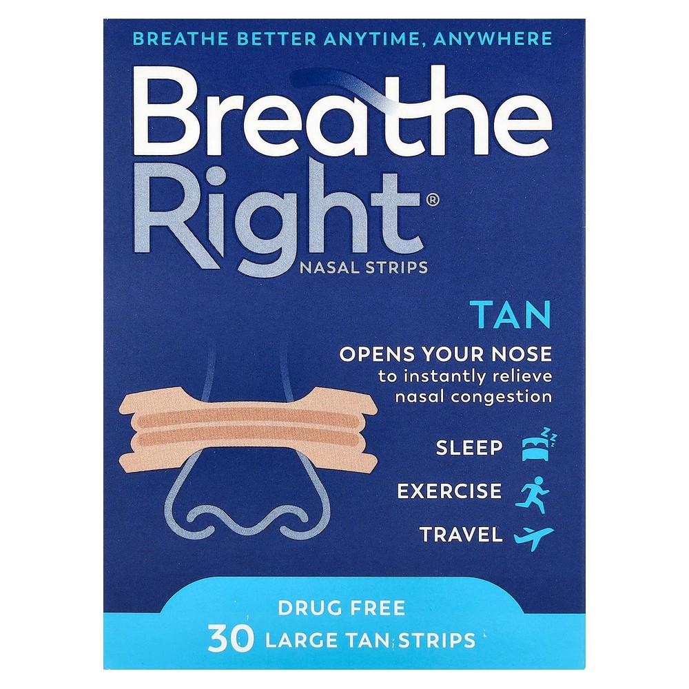 Nasal Strips, Large, Tan, 30 Strips