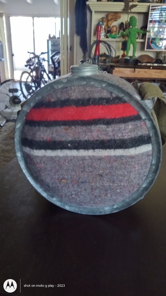 Vintage Wool And Metal Canteen