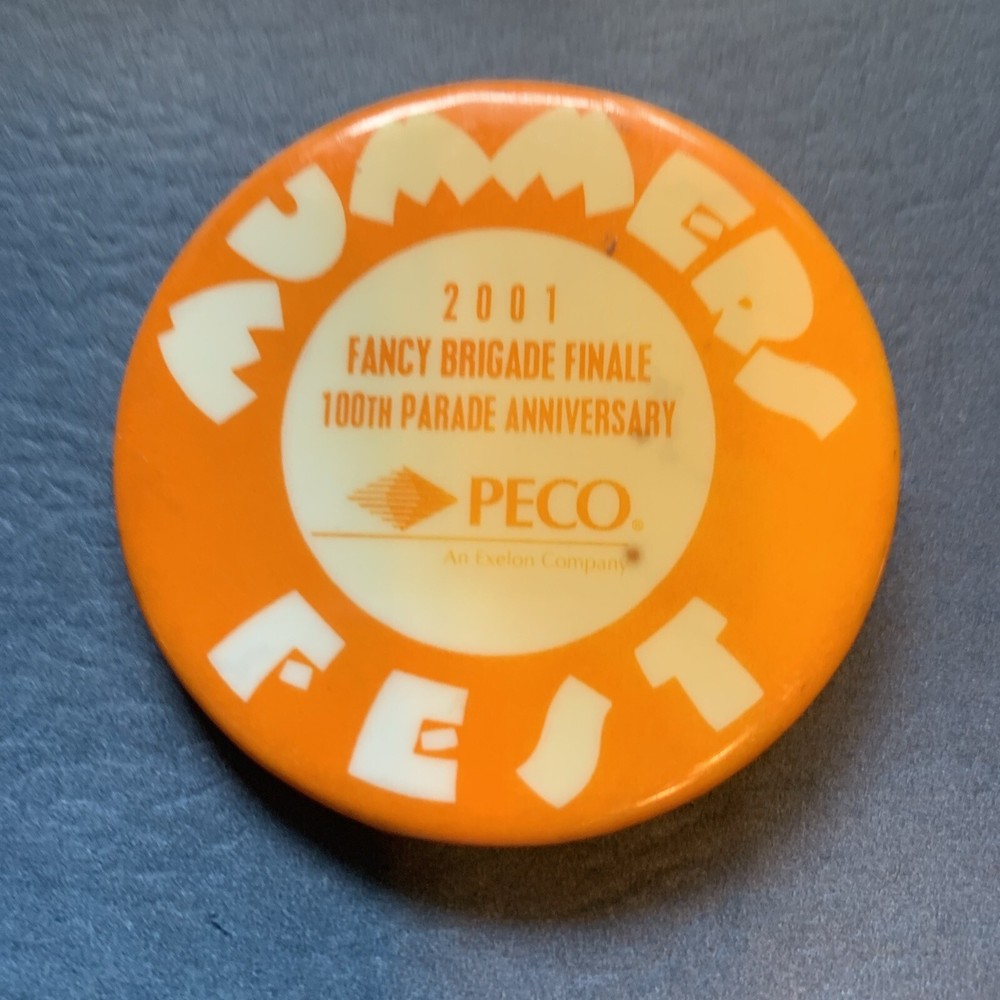 Mummer Fest 2001 PECO Pinback Button Advertising