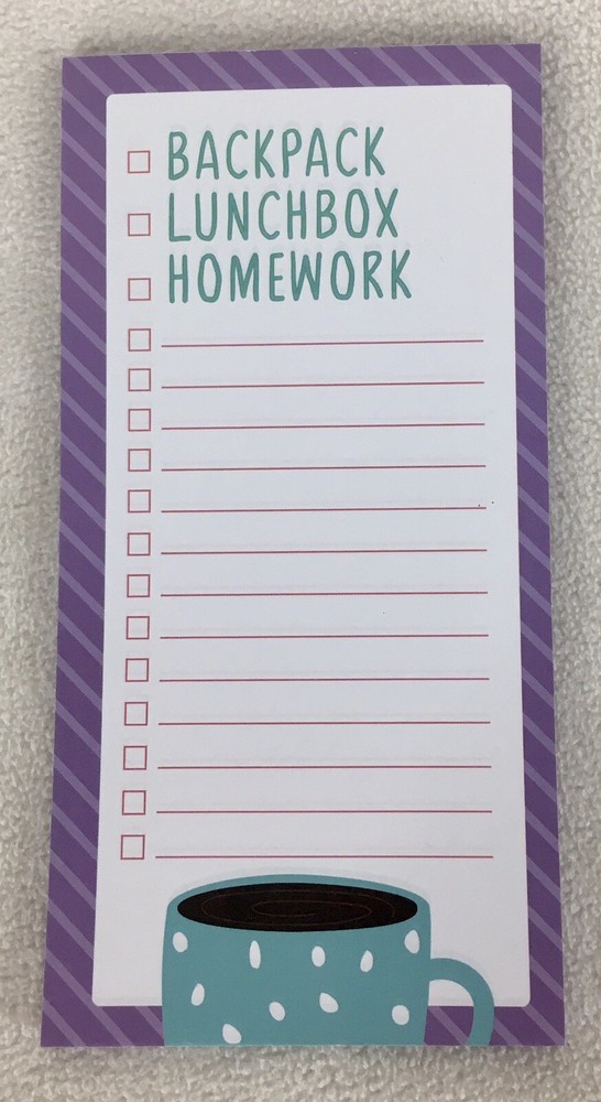 Moms Back To School Magnetic Note Pad Reminder To Do Check List Refrigerator