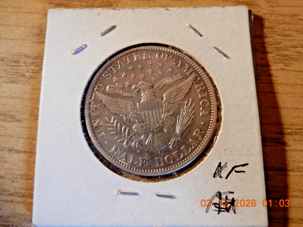 1907 O XF BARBER HALF DOLLAR
