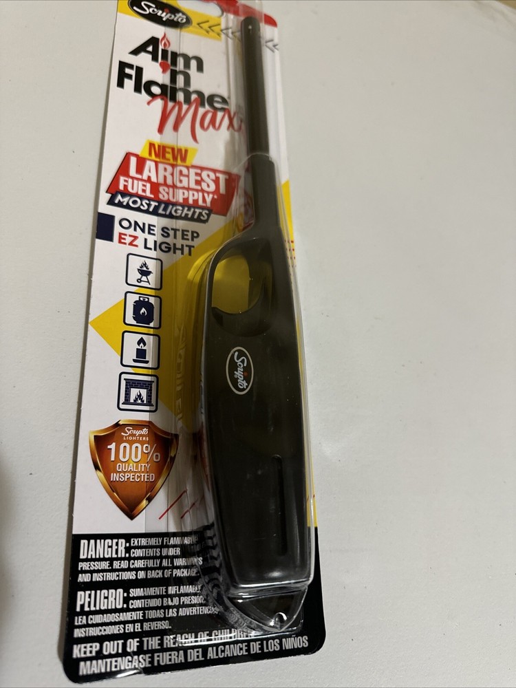 Scripto Aim N Flame Max Ez Light Black Lighter