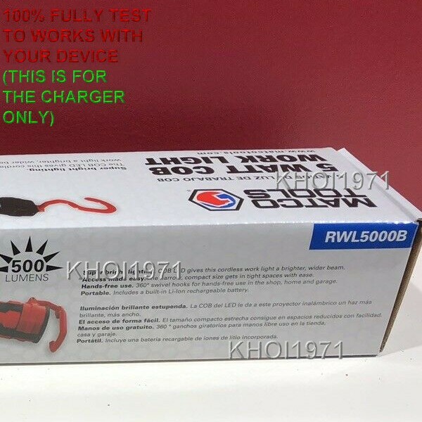 WALL Charger AC adapter for RWL5000B MATCO LED work light