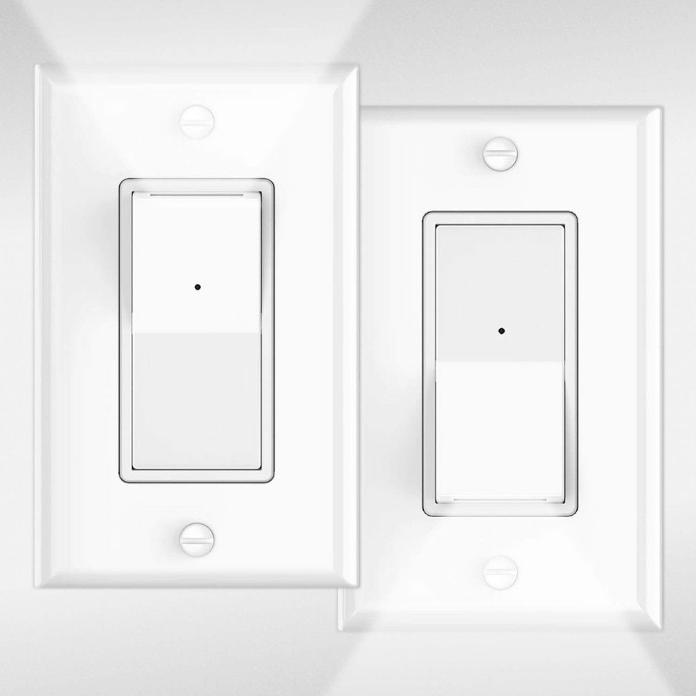 2 Pack Illuminated 3 Way Light Switch, Three Way Paddle Rocker Light Switch w...