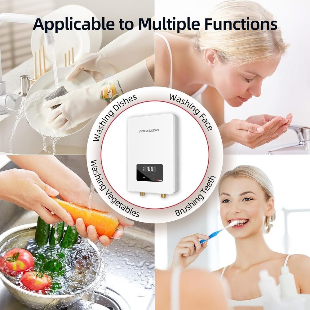 MIZUDO 6500W Tankless Water Heater Electric 240V LED Display Instant Boiler USED
