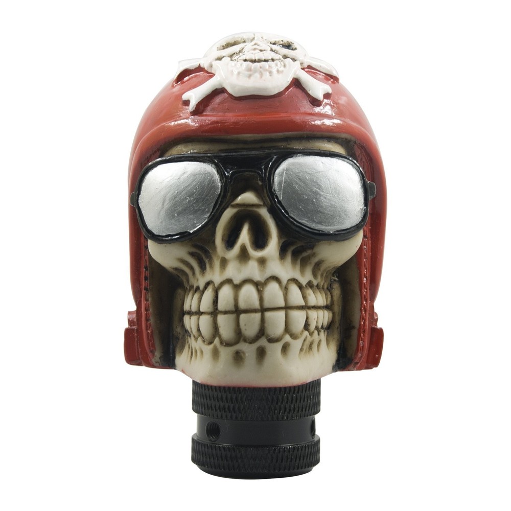Red Pirate Skull Manual Automatic Gear Shift Knobs Red