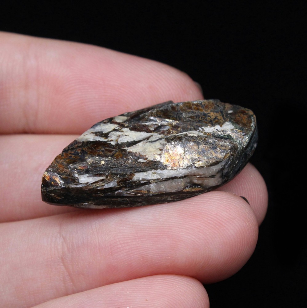 Natural Astrophyllite with Albite Raw surface marquise cabochon