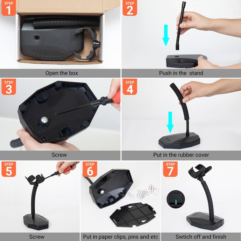 Tera Universal Barcode Scanner Stand Hands Free Scanning Black