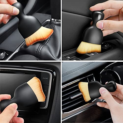 Soft Microfiber Car Detailing Brushes 4 Pack - Scratch-Free Interior &