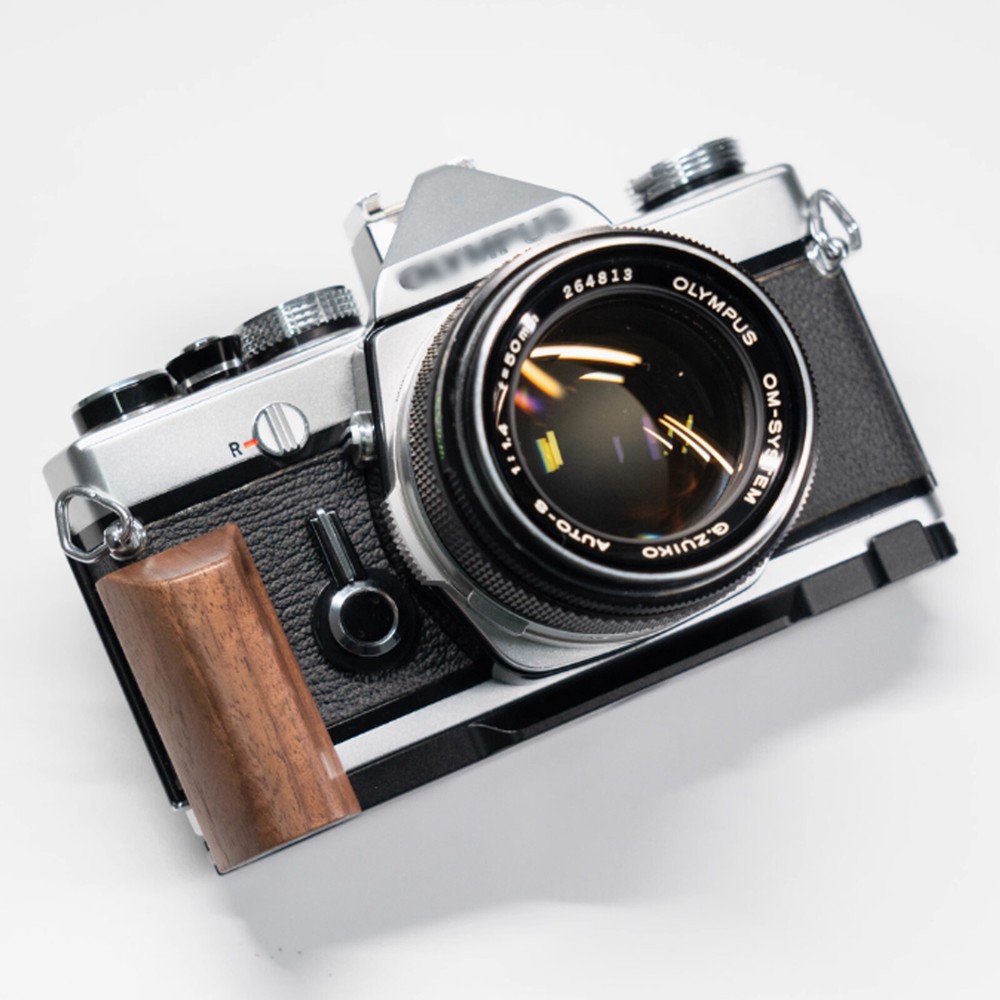 Solid Wood Camera Grip For Olympus OM-1234 Film Camera