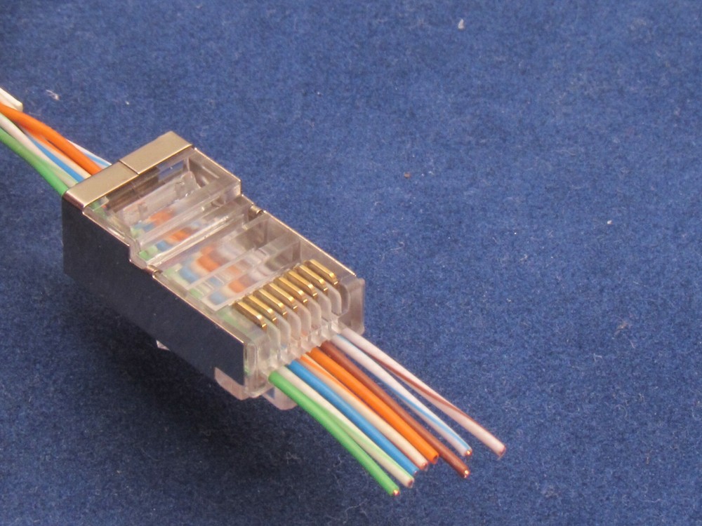 1000 CAT5e RJ45 Network Shielded Modular Plug 8P8C Connector End Pass Through