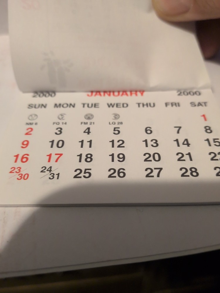 Vintage 1999 - 2000 Mini Calendar