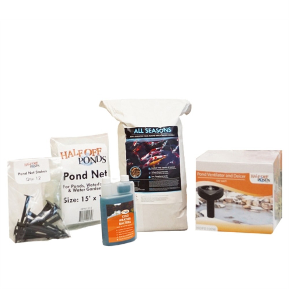 Medium Winterization Bundle Pond Net, Deicer, Fish Food, Bacteria - FWKITMED
