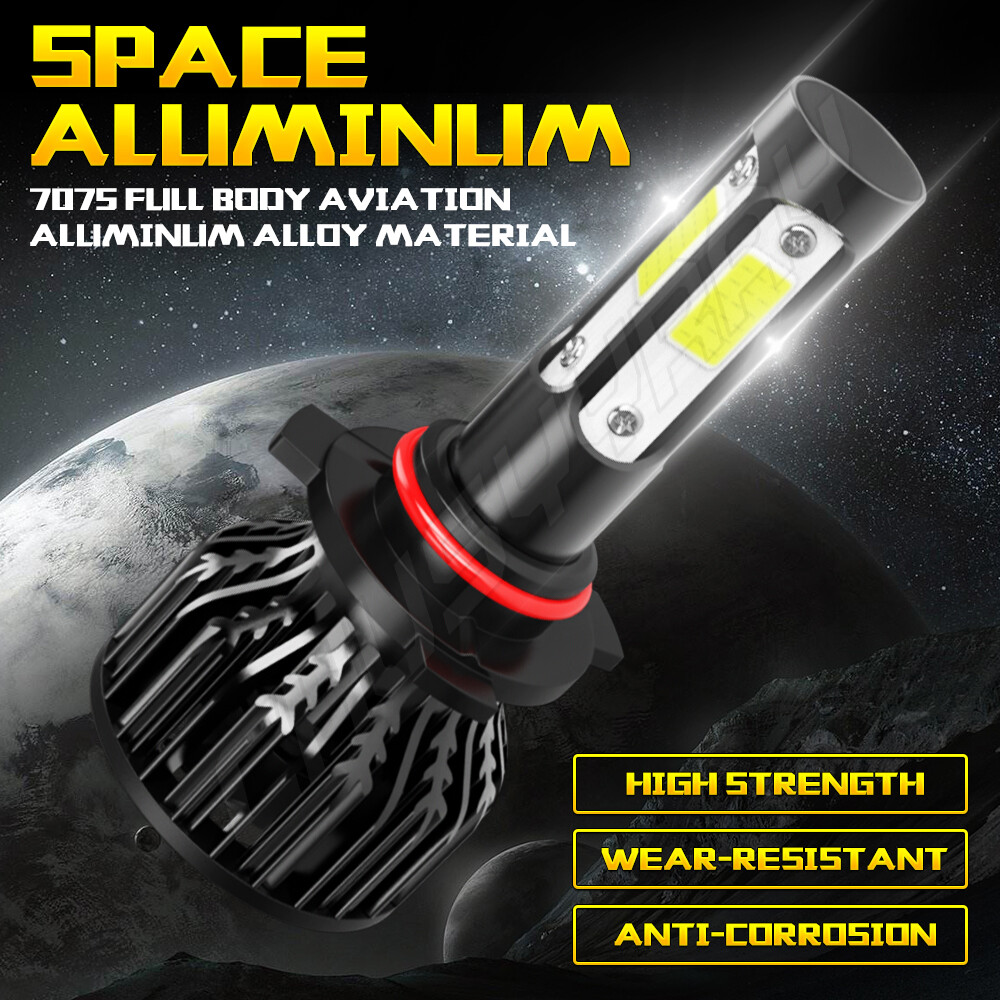 10000K 9012 HIR2 LED Headlight Bulbs Kit High Low Beam Super Bright Combo White