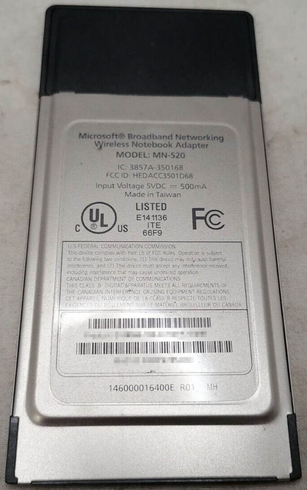 Microsoft Wireless Notebook Adapter MN-520 Used