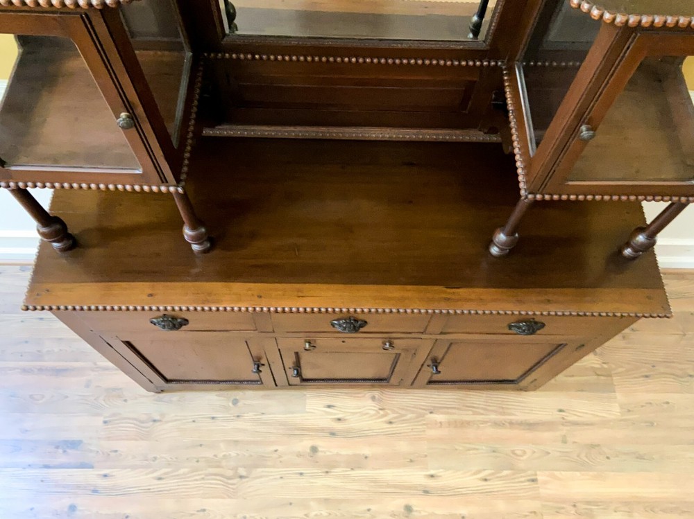 Antique 19th Century Display Top Mirror Back Sideboard.