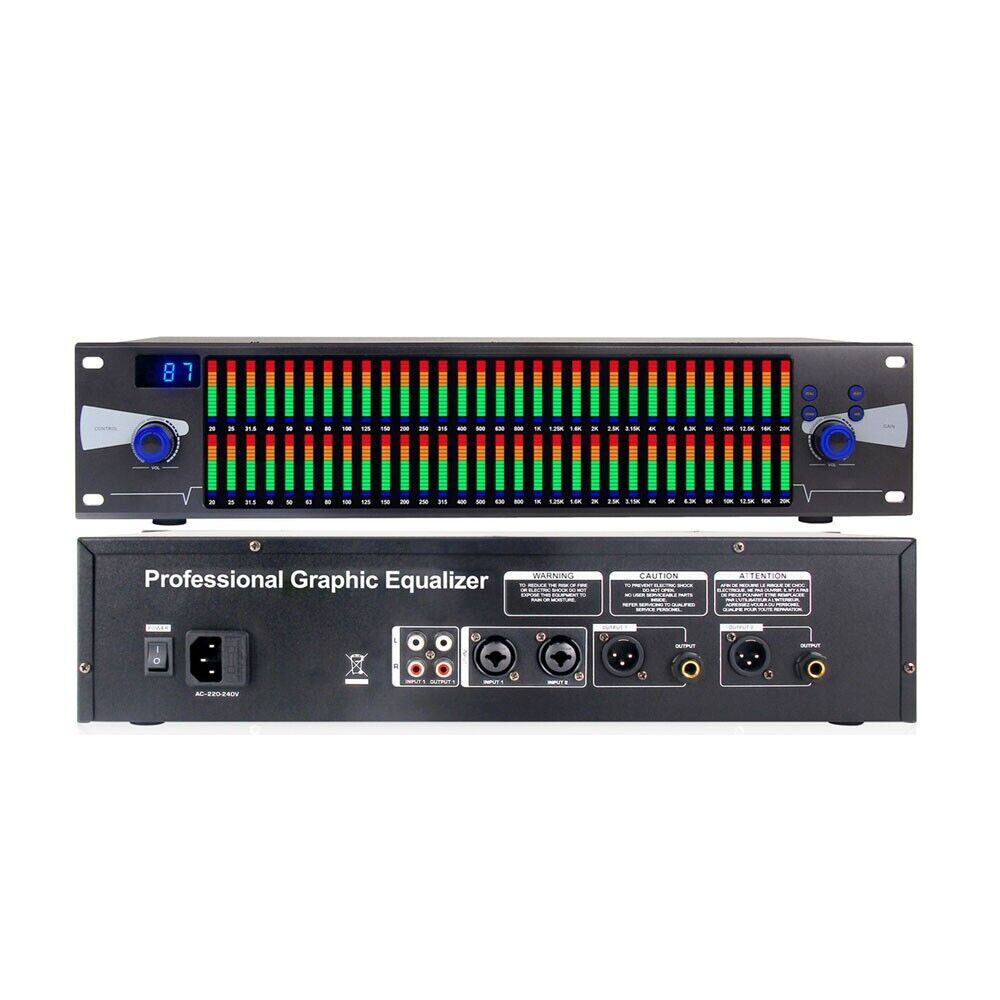 Digital Equalizer Graphic Equalizer Dual 31-Band Spectrum Display for Stage Home