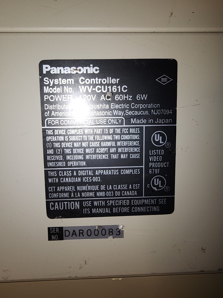 Panasonic WV-CU161C PTZ Camera Controller Joystick Keyboard CCTV System