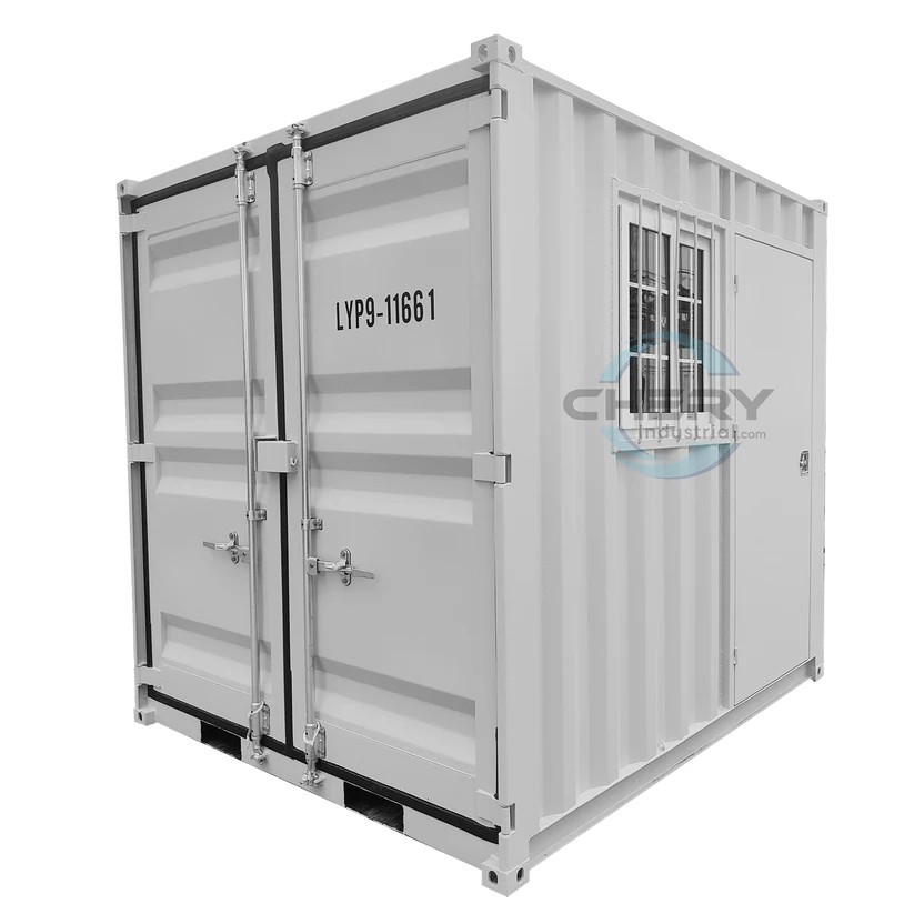 9ft Portable Storage Container with Windows & Lockbox | All-in-One Secure Office
