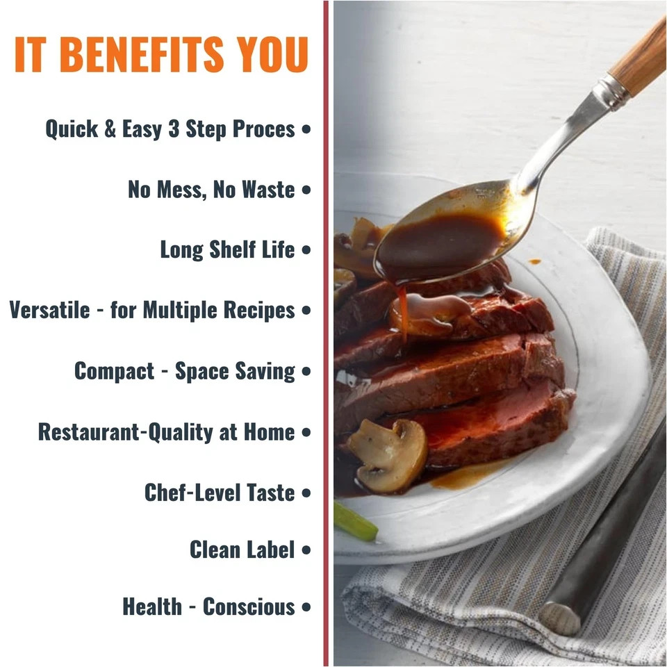 SAVORY CHOICE Beef Demi-Glace Concentrate, 3 Boxes of 2 Packets 3 Pack