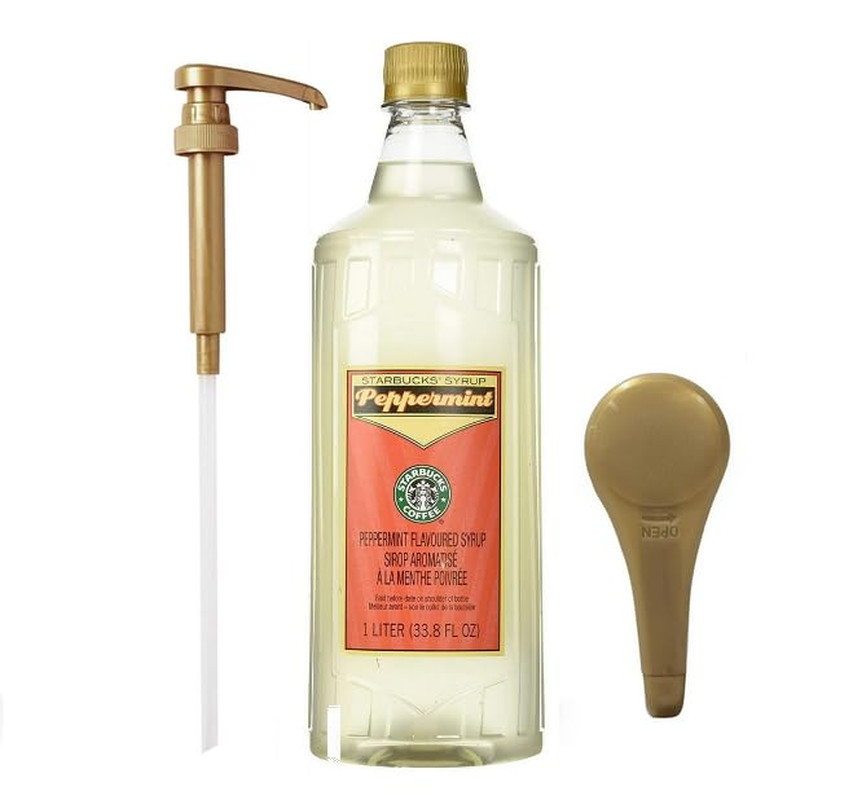 Peppermint Syrup 1 Liter Bottle Bundle - Authentic Syrup, Premium Taste - Perfec