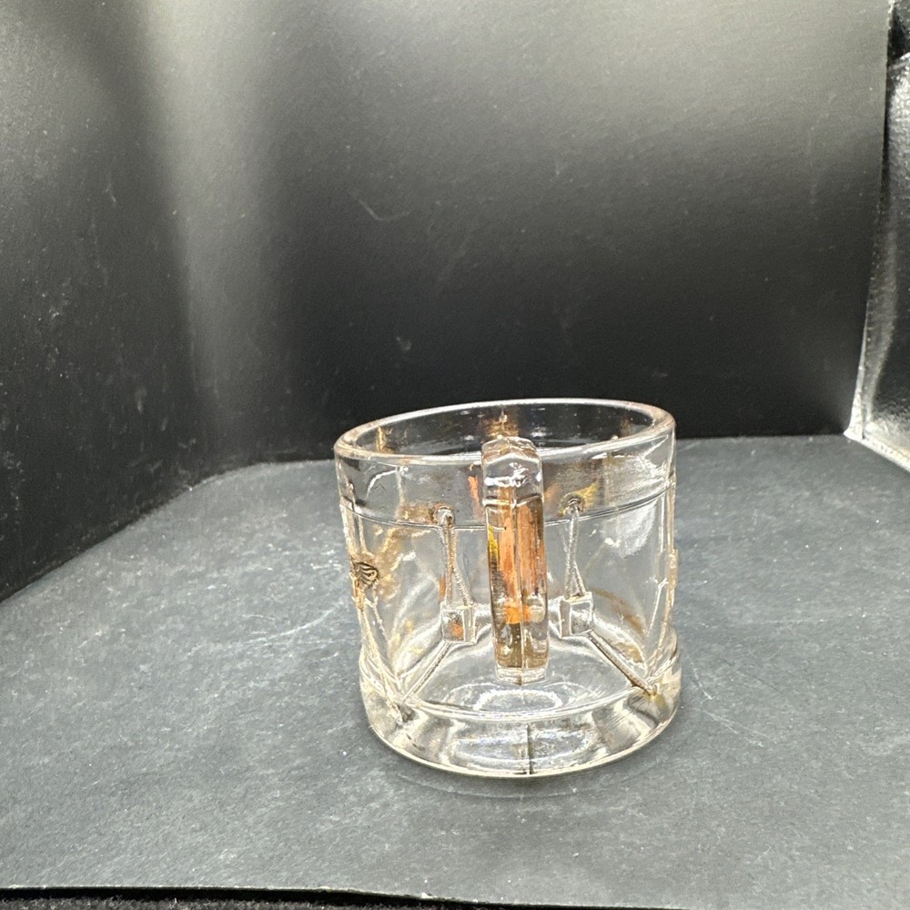 VTG CHILDS EAGLE GOLD TRIM MUG CANDY CONTAINER