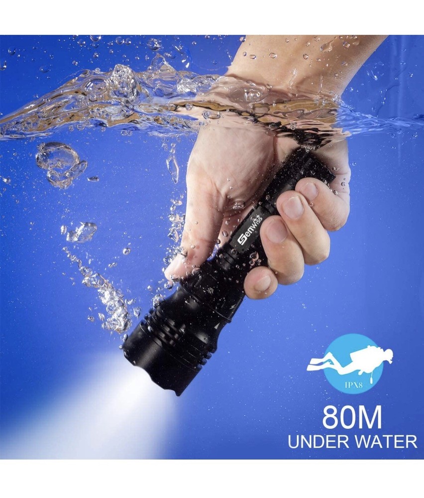 Genwiss Dive Light, Diving Flashlight Underwater Lights Scuba Diving...