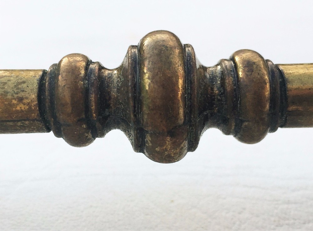 Brass MId Century Modern Drawer Pull Antique Hardware Cabinet Handle 3" centers