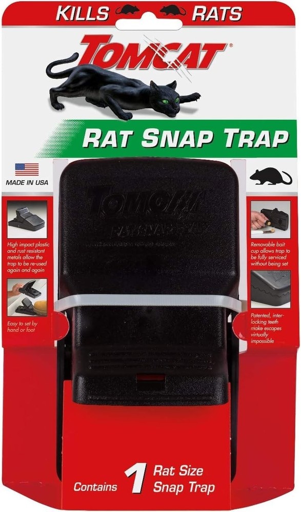 Compact Rat Snap Trap, Reusable Design for Efficient Rodent Elimination - 1-Pack