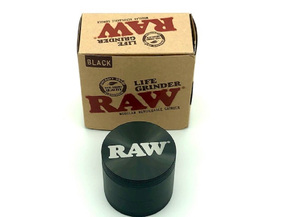 RAW Life 4-Piece Herb Grinder Version 3 V3 - Black