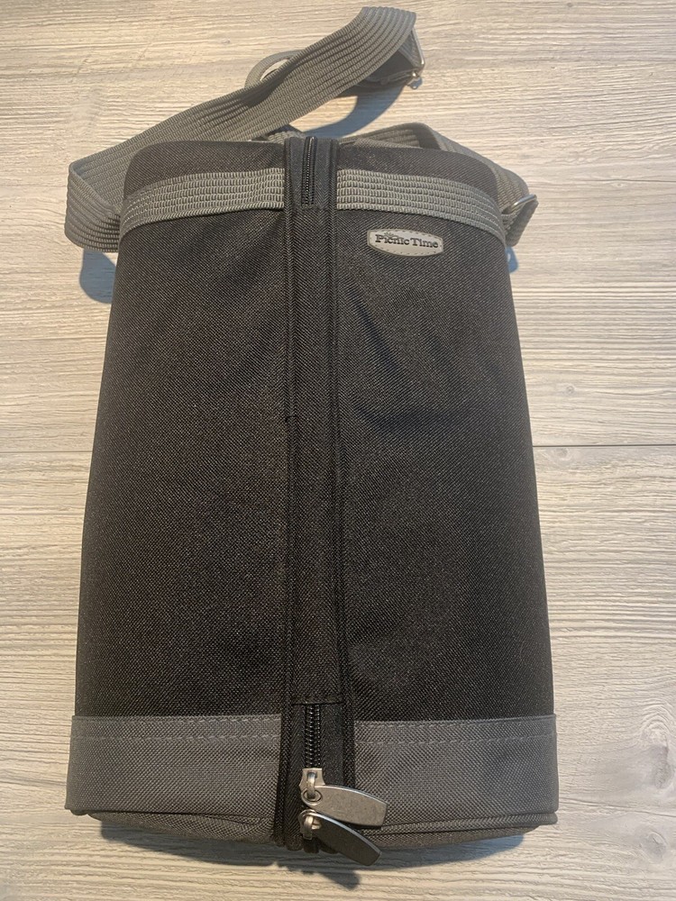 Picnic Time Wine Carrier Black
