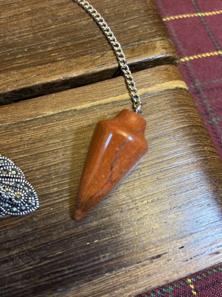 Natural Healing Red Mahogany Crystal Divination Pendulum
