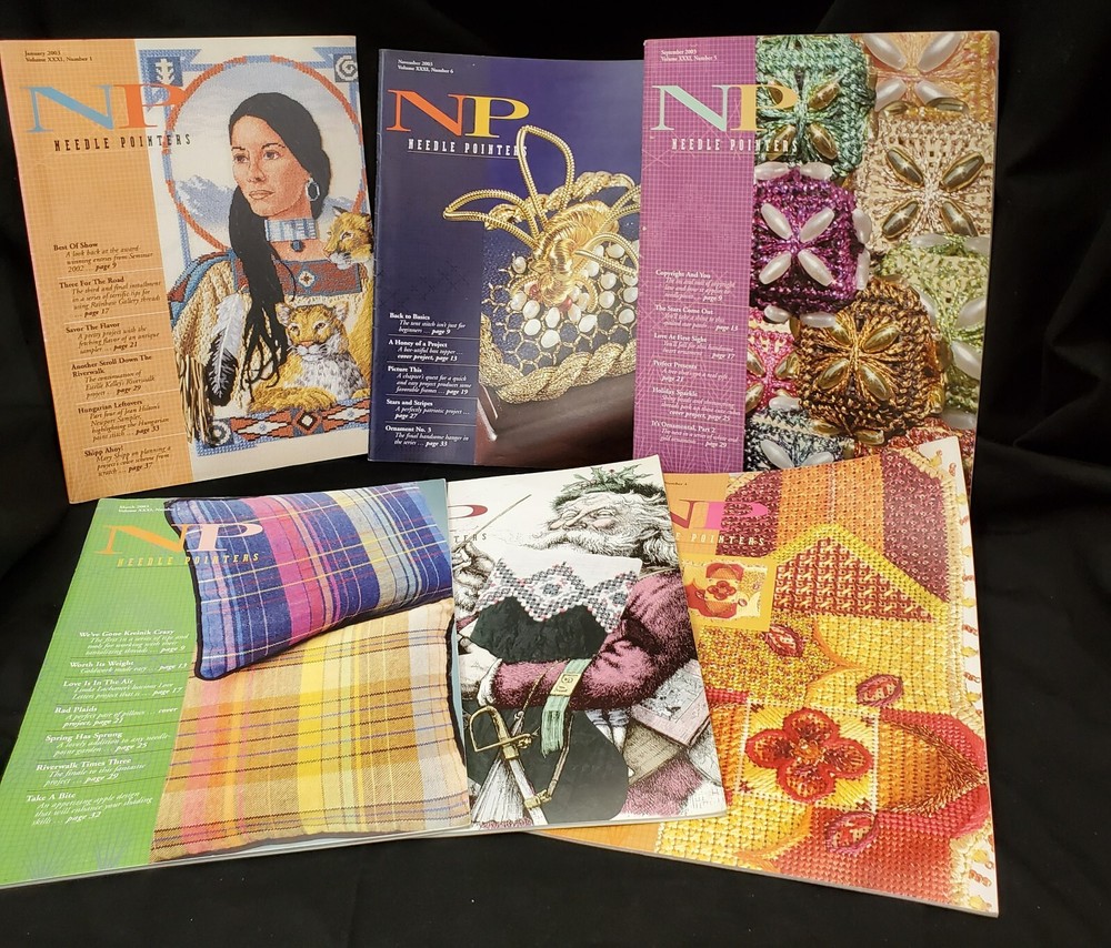 6 NEEDLE POINTERS MAGAZINEs Issue 1,2,3,4,5,6 from 2003 patterns charts projects