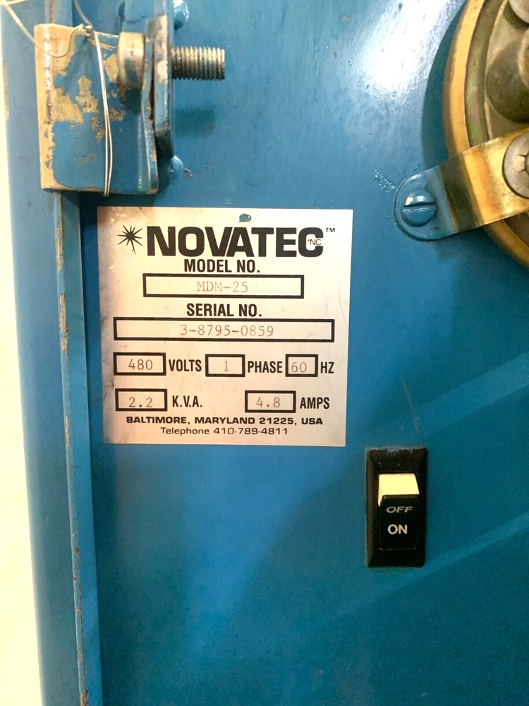 NOVATEC HOPPER W/ ROLLING STAND & DESICCANT DRYER W/ DISPLAY CONTROL PANEL