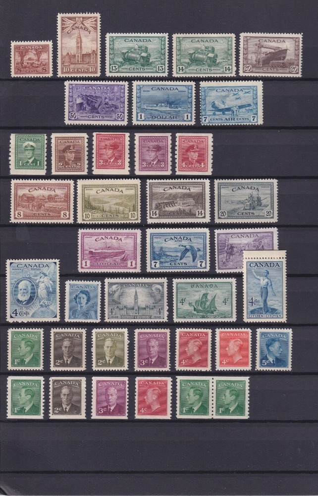 CANADA, 1933 - 1949 80 STAMPS. MNH/ MLH COMPLETE SETS MOSTLY