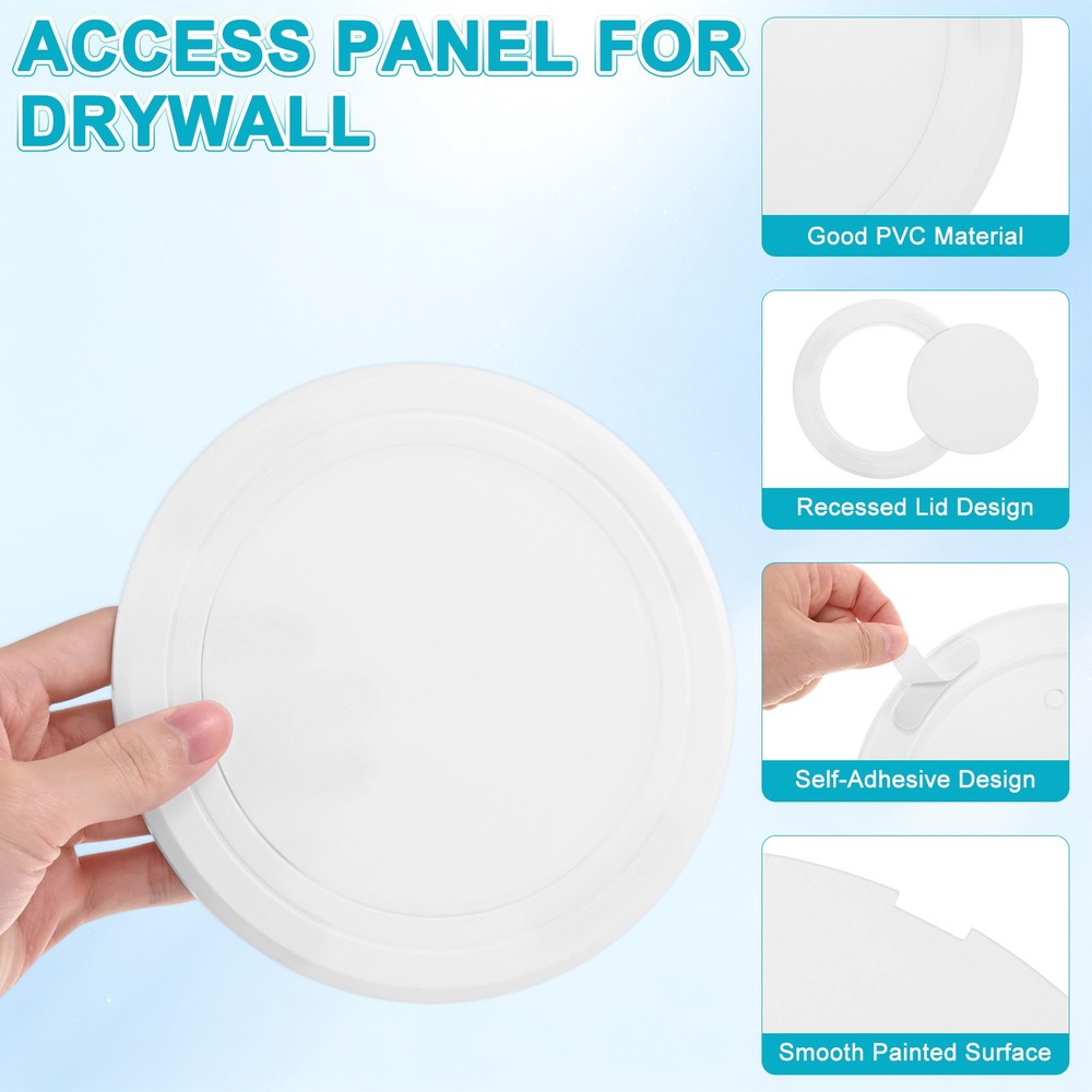 1-Pack Access Panel for Drywall, 5x5 Inch Round Plastic Removable [White]